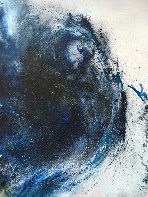 BLUE DESIRES II - Olio e acrilico su tavola (90 x 115 cm)